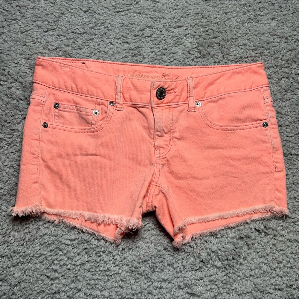 American Eagle Outfitters Coral Pink Denim Cutoff Shorts